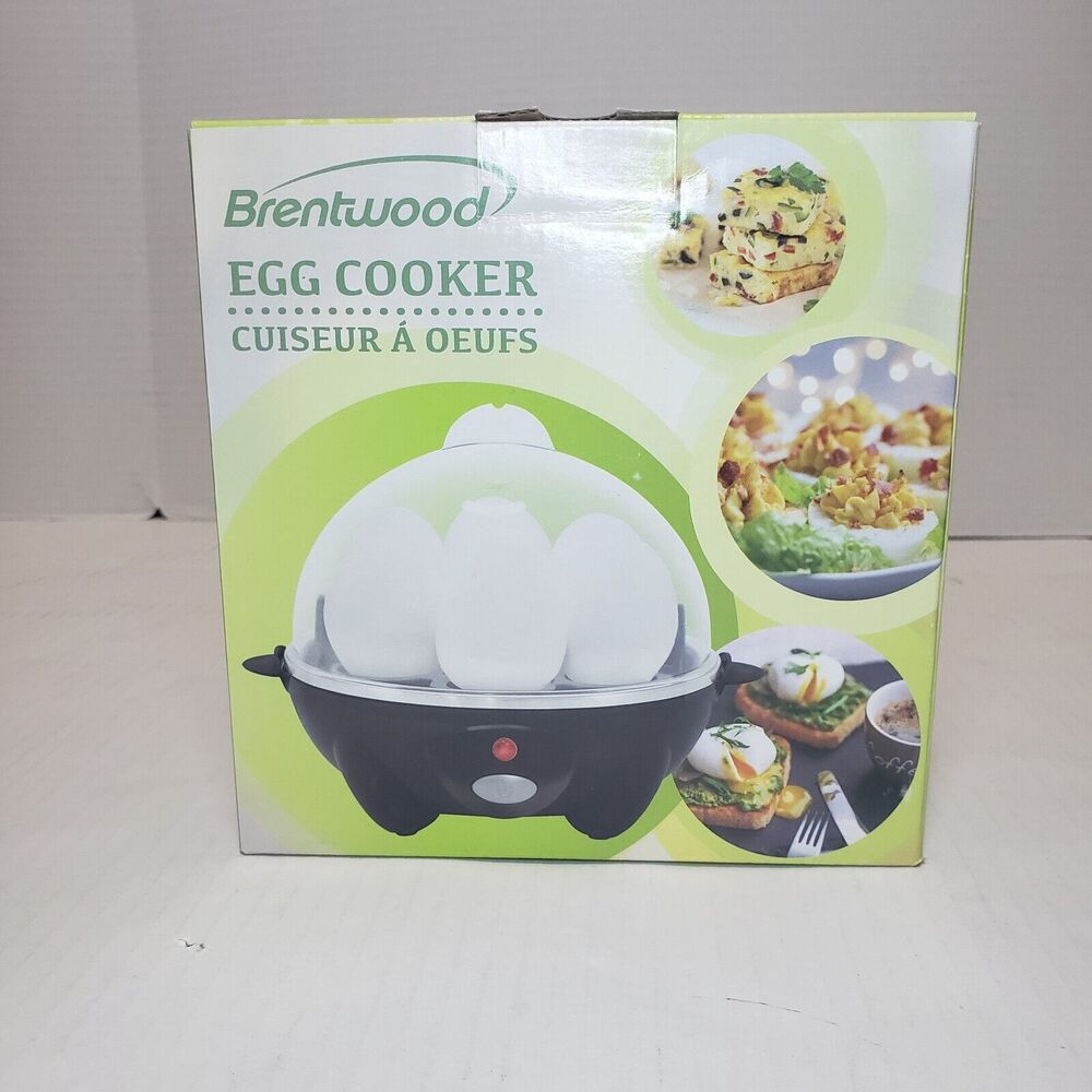 Brentwood Electric Egg Cooker Auto Shut Off Boil Poach or Omelet TS-1045BK NEW